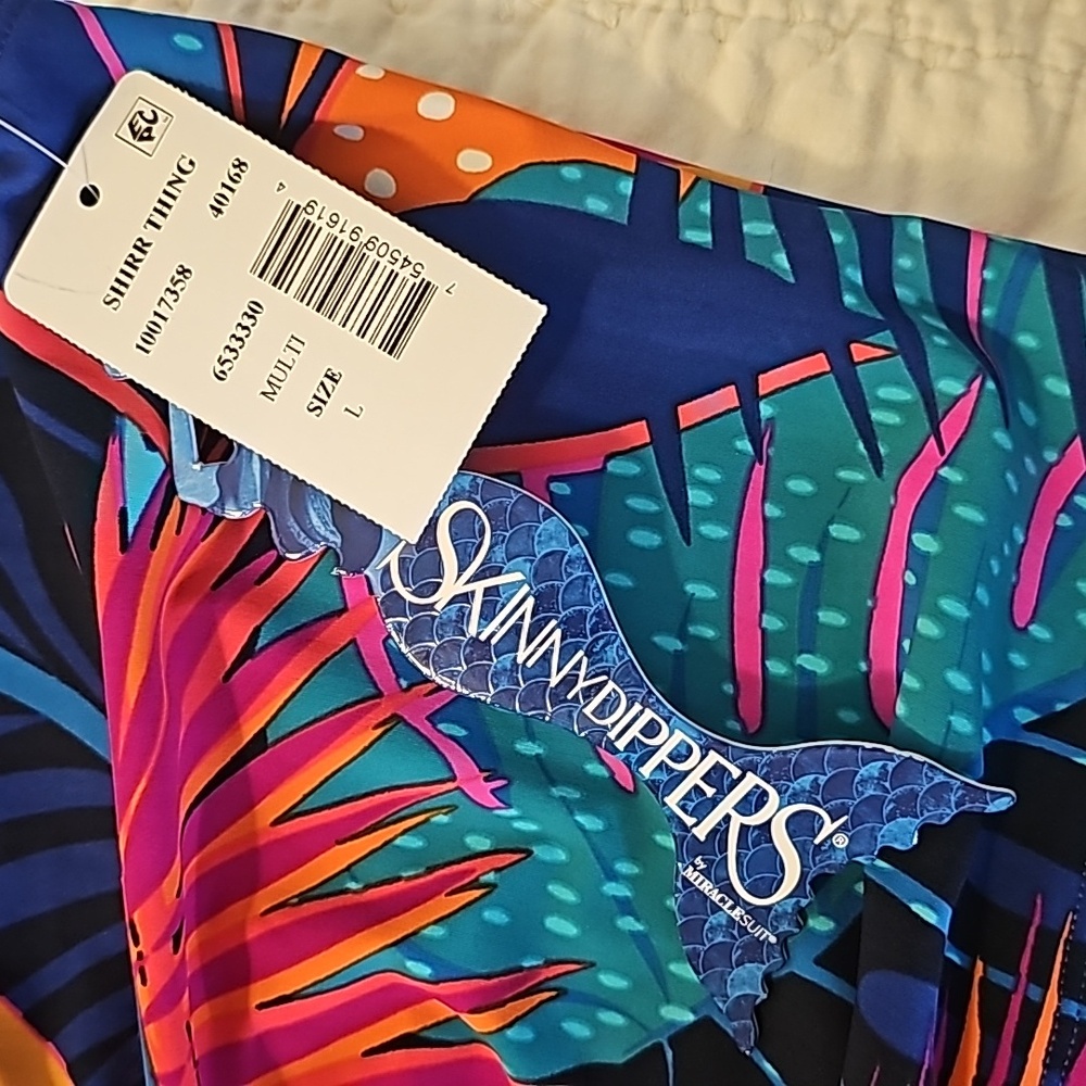 Skinnydippers Miraclesuit Swimsuit Top Tropical Design Size Large NWT - Picture 3 of 8